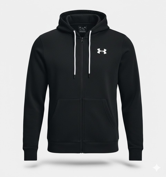 Under Armour Bluza Męska UA Rival Terry Czarna – na suwak z kapturem