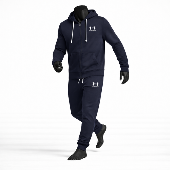 Under Armour Spodnie Męskie Rival Terry Jogger Granatowe
